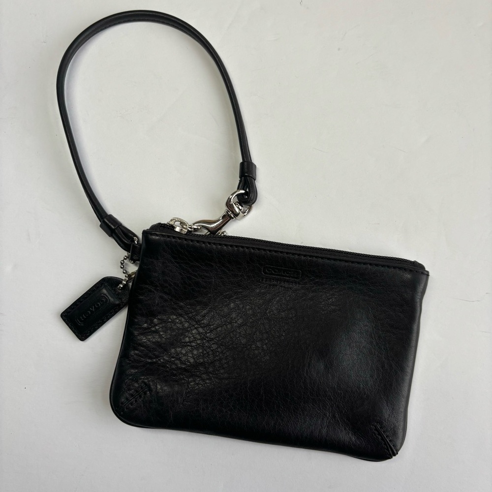 Coach Black Leather Wristlet